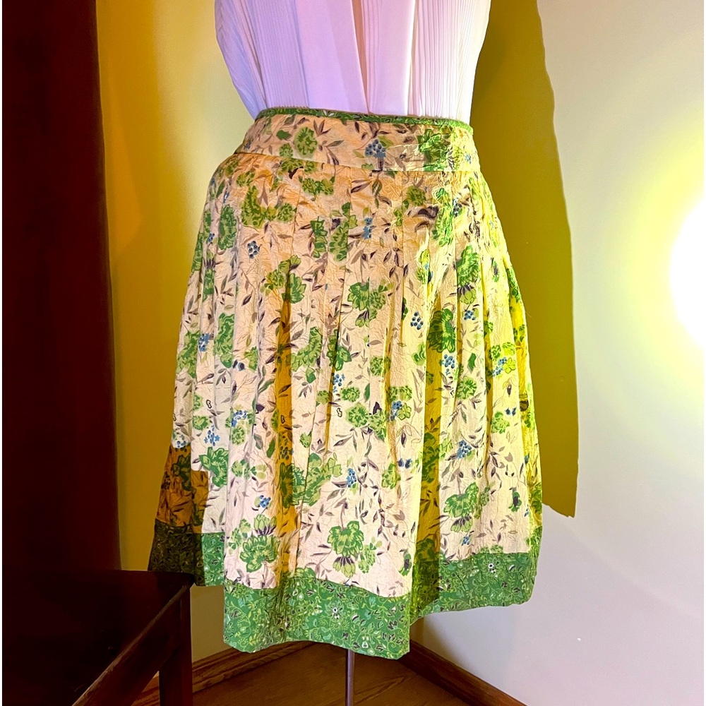 Point zero sz 10 floral cotton light weight crinkle fabric style skirt